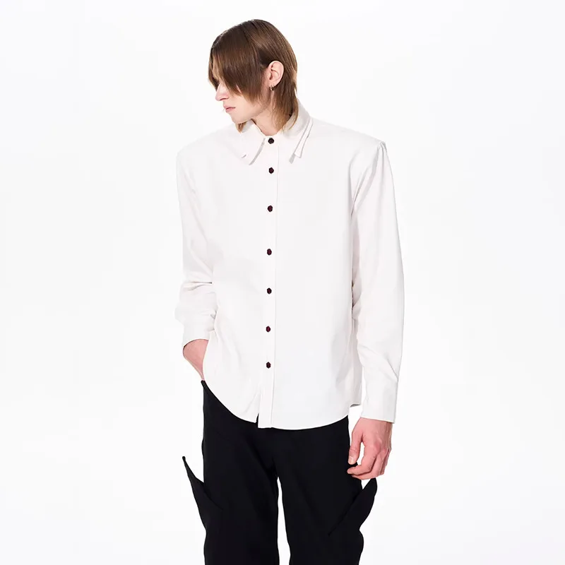 LUZHEN Collar Spring Color New Solid Double 2026 Layer Long Sleeve Shirts Men Stylish Handsome Loose Casual Male Clothes JY8851