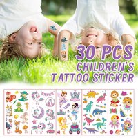 30pcs Children's Tattoo Stickers Kids Girl Boy Body Paster Unicorn Butterfly Mermaid Animal Dinosaur Ocean Car Cartoon Stickers