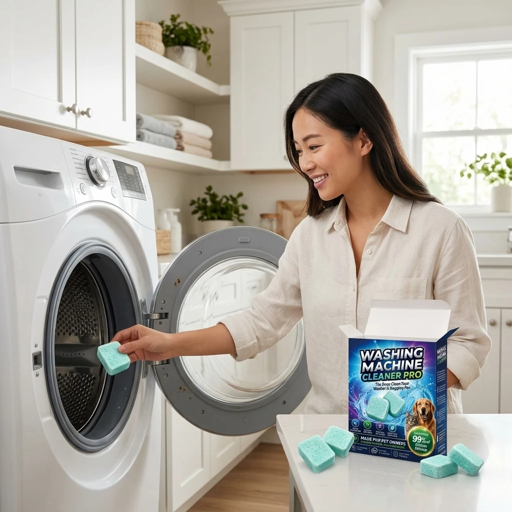 Washer Descaler Tablets Deep Cleaning Washing Machine Cleaner for Front Top Loaders Drum Rubber Seal Pipe Scale Care 12Pcs