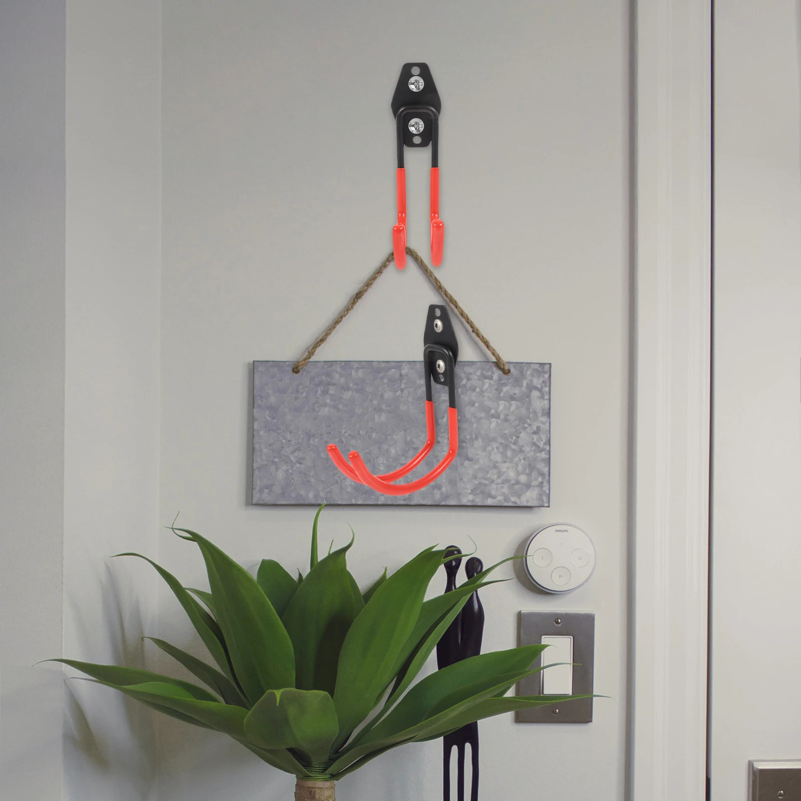 

2Pcs Metal Hook Hooks Heavy Duty Garage Storage Utility Hook Wall Mount for Kitchen Garage Workshop Storage Utility