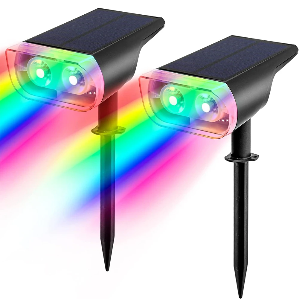 

1/2/4PCS Solar SpotLights, Outdoor 9 Multicolored Solar Color Changing, 9 Lighting Modes 38 LEDs Solar lights Outdoor Waterproof