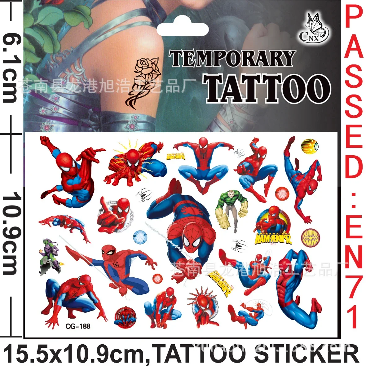 Avengers Marvel Spiderman Tattoo Stickers Spider Man Cartoon Tattoo Sticker Kids Birthday Party Toys Gifts Cute Tattoo