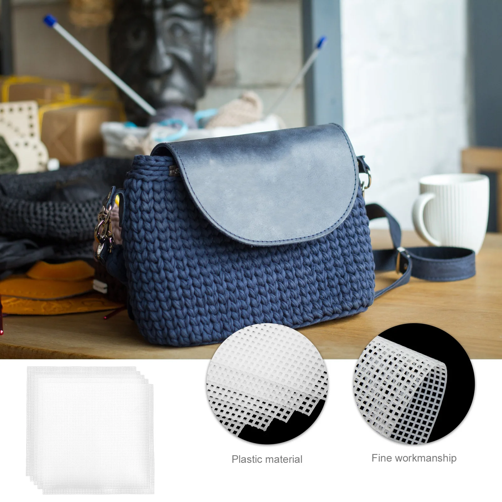 

5Pcs Plastic Mesh for Bag Sewing Embroidery Tool Craft Kit Homemade Material Gift Idea Stitching Mesh Sheets DIY Accessories Set