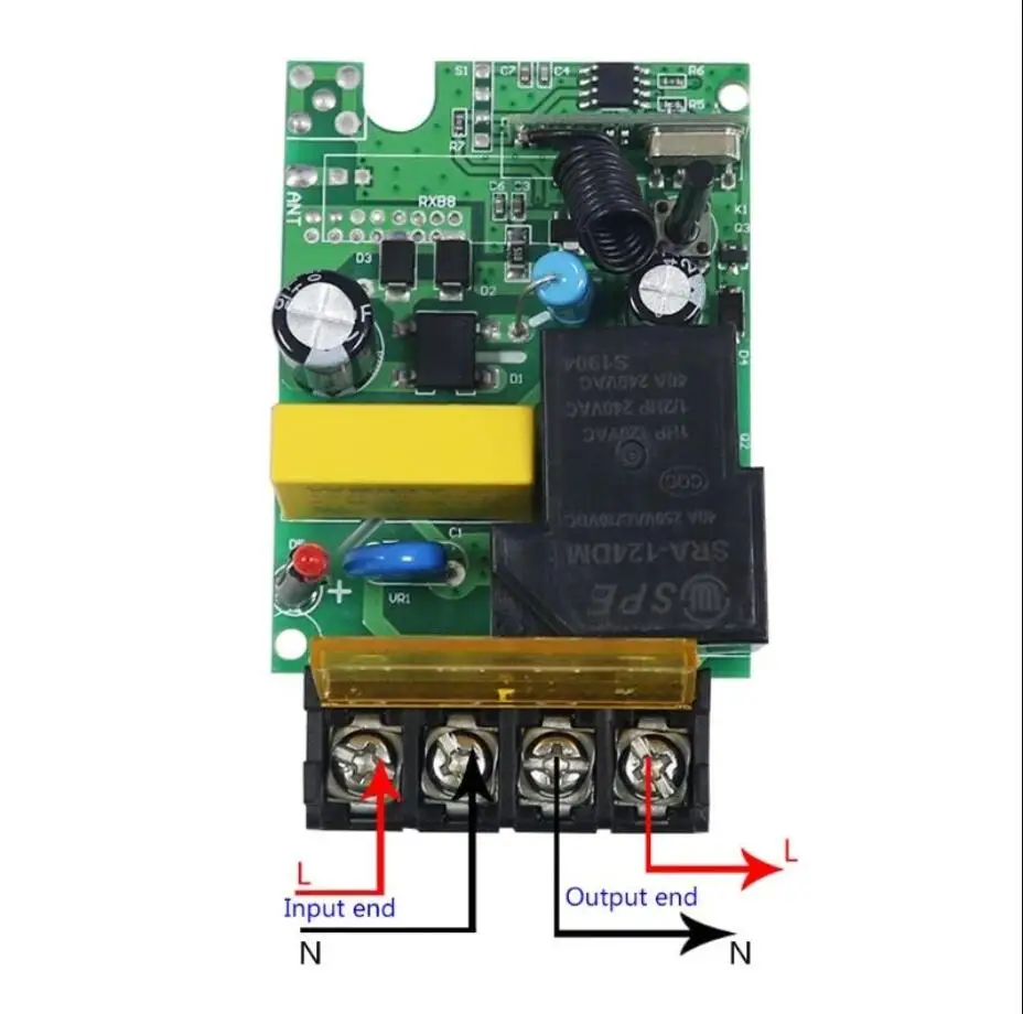 433Mhz 220VAC 30A Relais Draadloze Afstandsbediening Schakelaar Ontvanger Zender Kit Voor Motor Pomp Led Licht 200M Zender