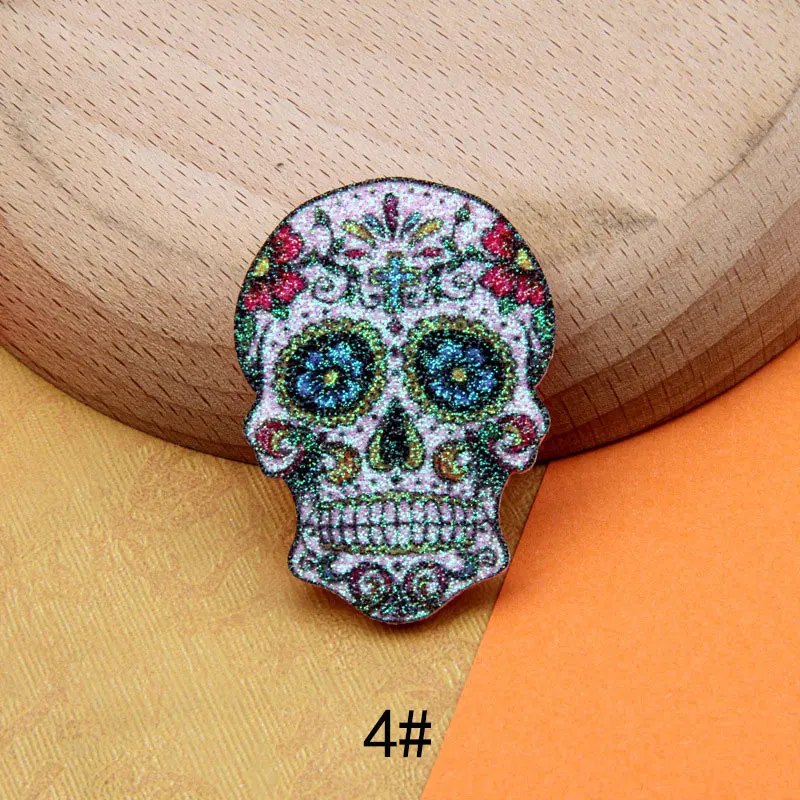 100 Stück heiß begehrte glänzende Totenkopf-Applikationen für DIY-Kleidung, Hut-Aufnäher und Dekoration – Detail 9