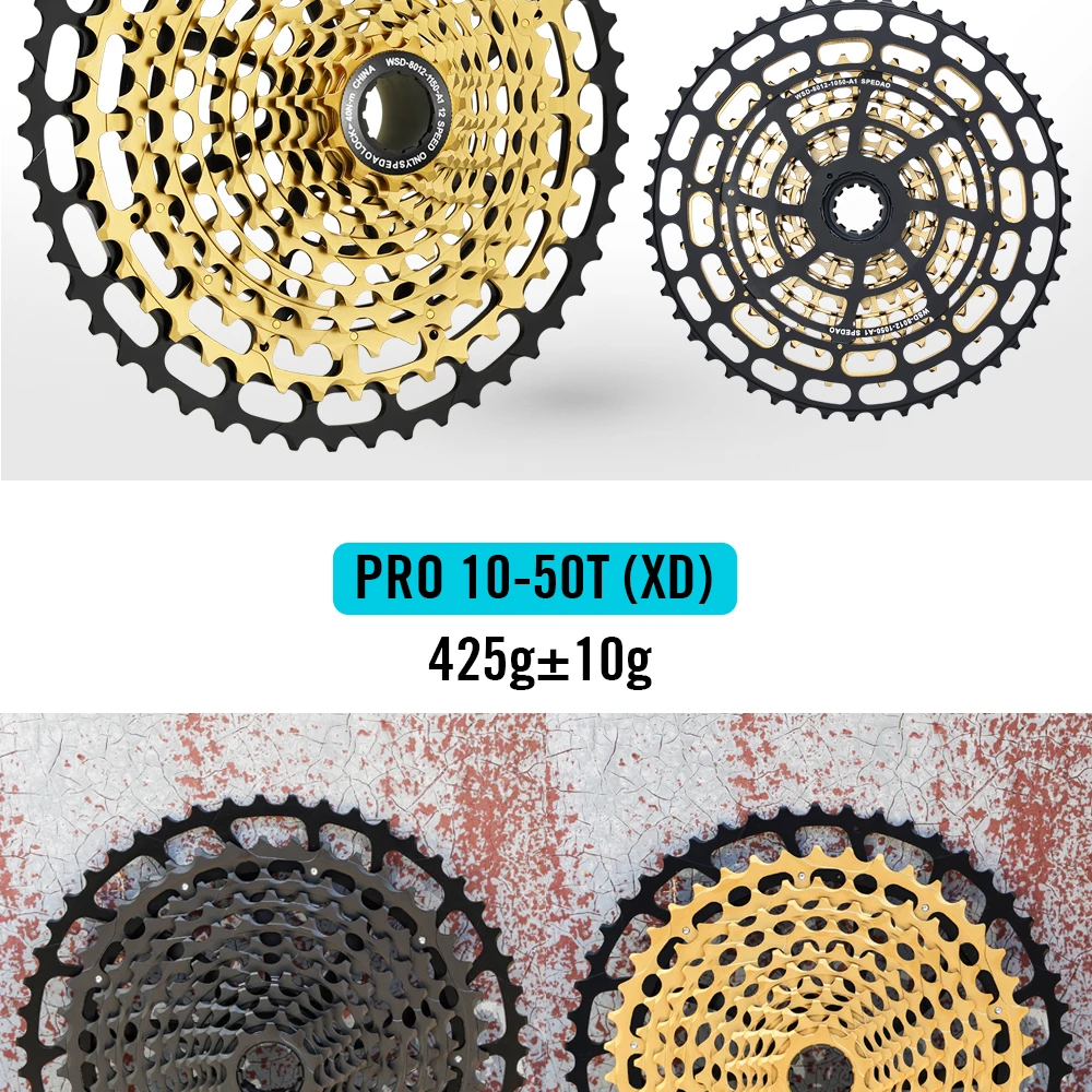 SPEDAO 12 Speed MTB Cassette 10-52T 10-50T 11-50T XD HG Freewheel Lightweight CNC K7 Sprocket Drivetrain Upgrade Bike Parts