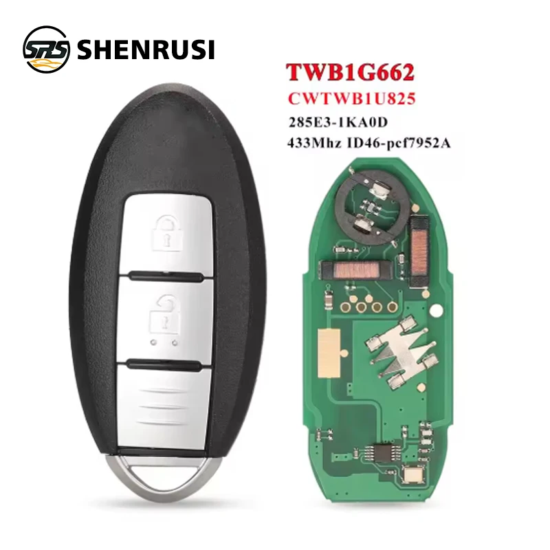 

SHENRUSI TWB1G662 433Mhz ID46 Smart Remote Car Key for Nissan Micra Juke Sentra Patrol Note Navara Tiida Frontier CWTWB1U825