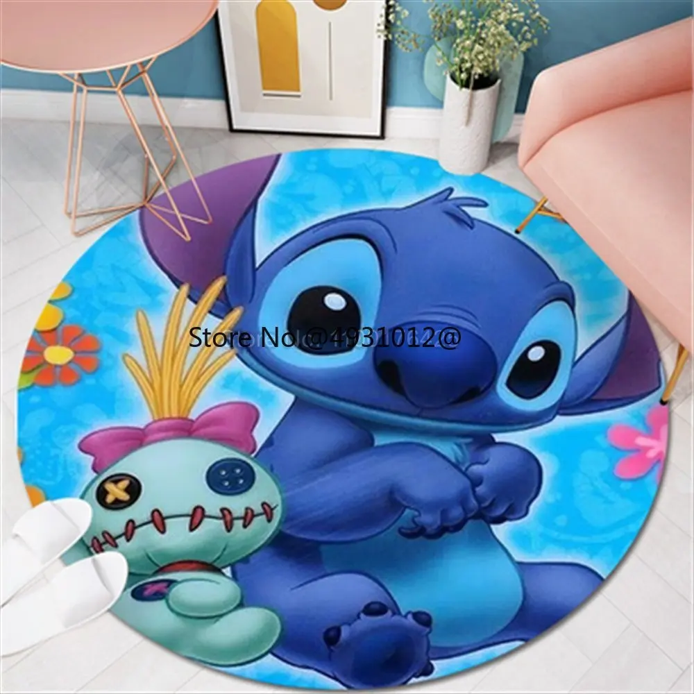 

Anime Lilo & Stitch Pet Baby Playmat Round Rugs Carpet 60cm for Living Room Kids Bedroom Anti Slip Floor Mat Home Decor