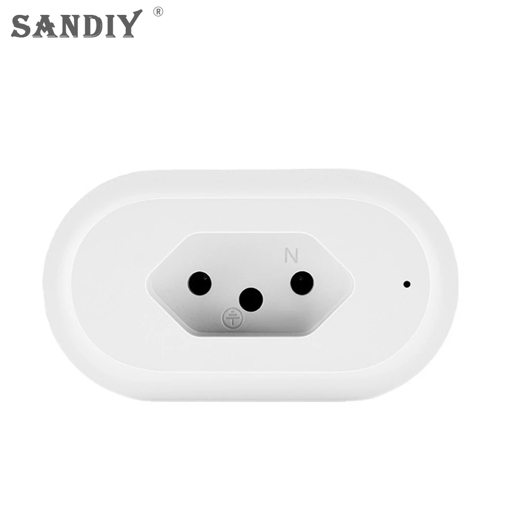 

SANDIY 16a 220v Eu Standard Wifi Smart Plug Fast Charging Socket Outlet Adapter Power Monitor Timer App Voice Control