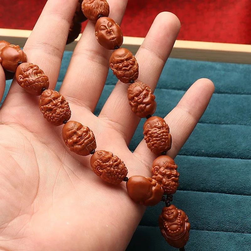 1.4 King of Trees Material Small Seed Eighteen Disciples of the Buddha Realistic Olive Nut Hand Carved Bracelet Handheld Han