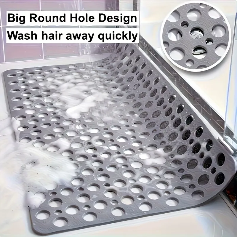 1 Anti Slip Shower Mat With Drainage Holes And Massage Points || Durable Pvc Bathroom Safety Mat Suitable For Bathtub And JJ2560
