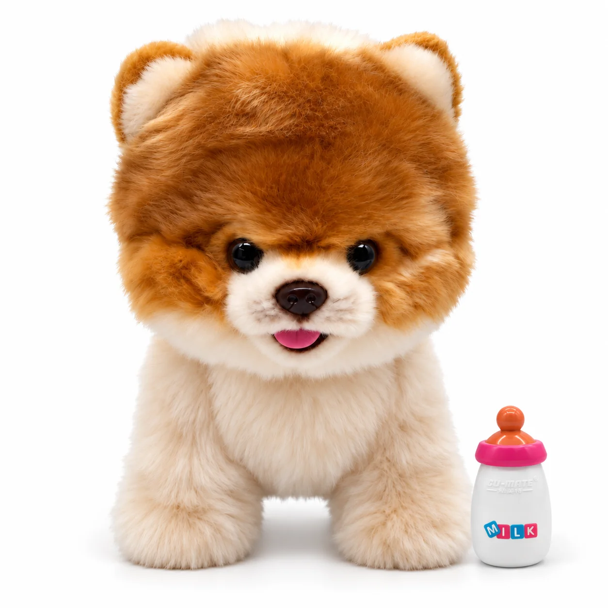Interactive Pomeranian Robot Dog Plush Toy Soft Educational Gift for Kids