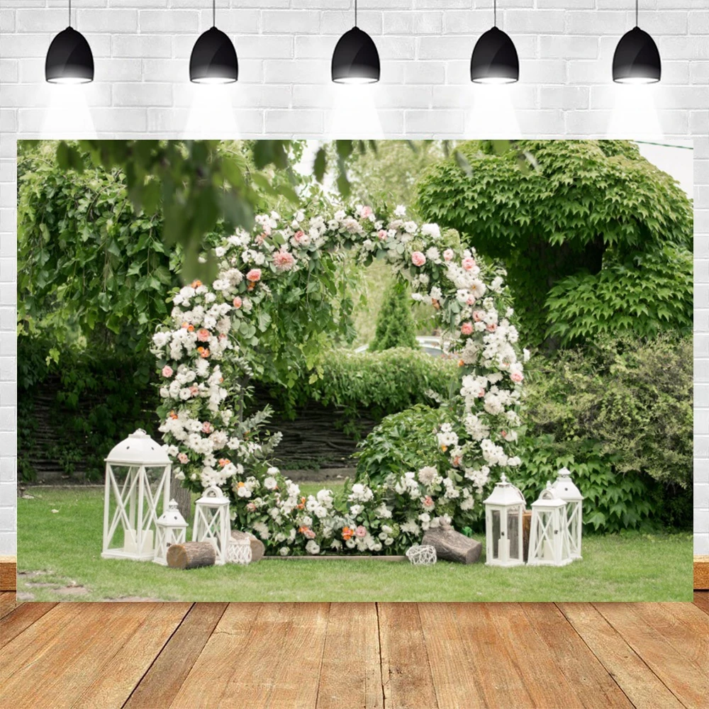 Wedding Photography Backdrop Flower Floral Bridal Shower Ceremony Baby Birthday Photographic Background Photo Studio Props