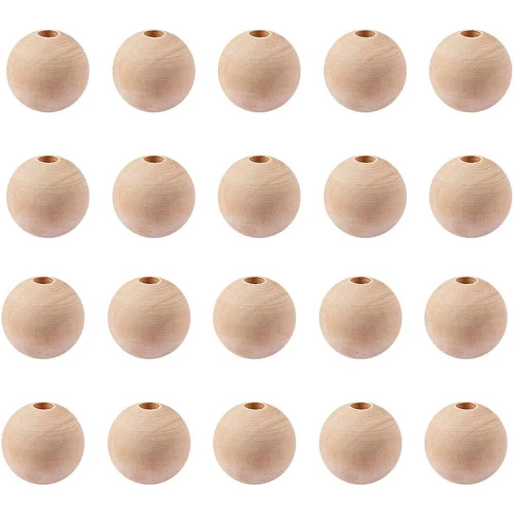 

Wooden Beads, 50Pcs 30mm(1.2 Inch) Natural Unfinished Wood Spacer Beads Round Wooden Ball Loose Beads for Crafts DIY Jewelry