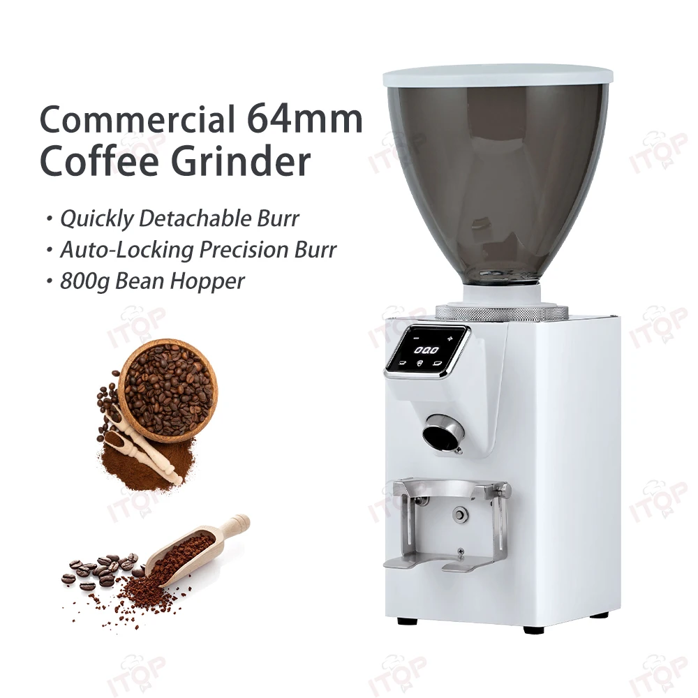 商業コーヒーグラインダー 64 ミリメートルステンレス鋼フラットバリグラインダークイックに取り外し可能なバリクリーニング用