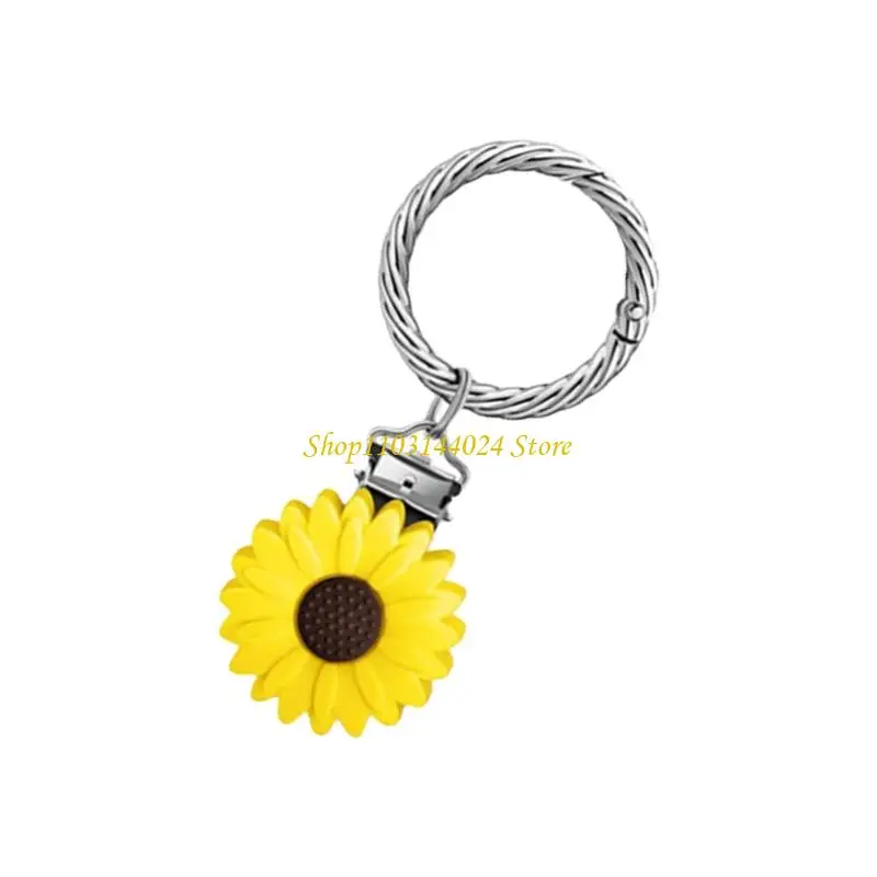 N5KE Pendant Hat Clip Secure Cap Attachment Silicone Flower Keychain Practical Accessory For Beach Hiking Outdoor Use
