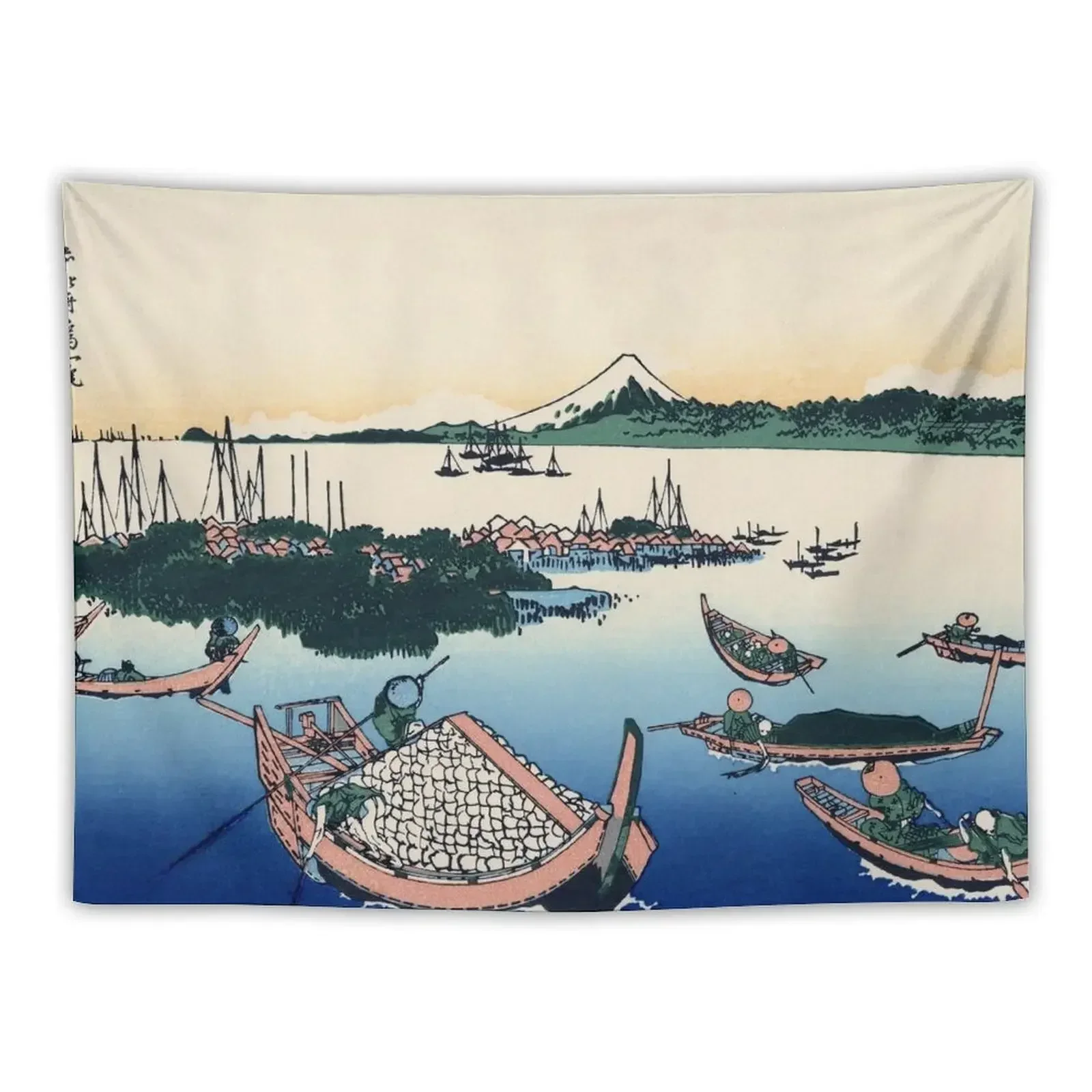 Tsukuda Island in Musashi Province - Katsushika Hokusai Tapestry Kawaii Room Decor Decor For Bedroom Room Ornaments Tapestry