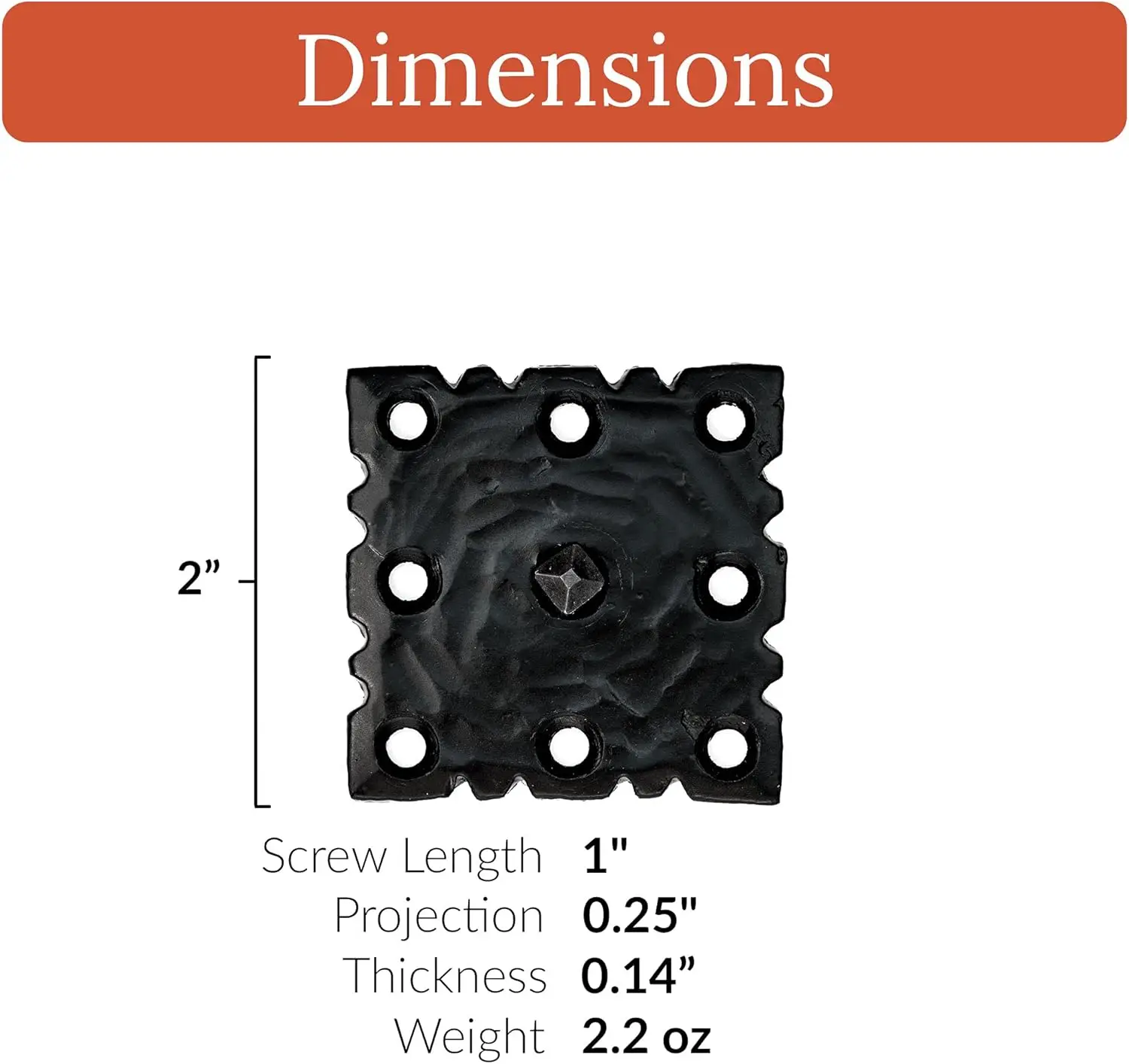 Juego de 5 Clavos decorativos cuadrados negros de 2 ", sujetadores rústicos de granja, persiana, puerta de Granero, acento de madera Ornamental