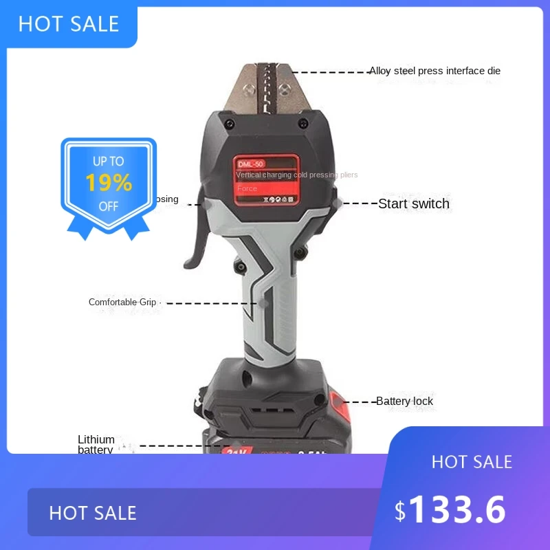 PracticalElectric Hydraulic Pliers Set Cold Crimp Tool For Pre-insulated Tubular Terminals Bare Wire Lugs Portable Electricia 21