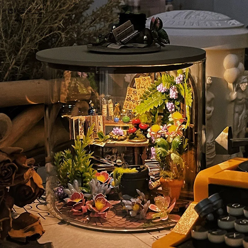 

Hand-assembled house scene model magic hut birthday gift