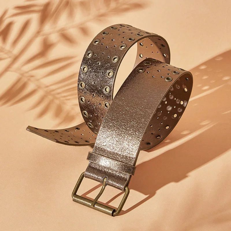Yiwu Factory Source, Western Cowboy Hollow Out Wide Belt, Halloween Street Style Statement Waist Belt for Women