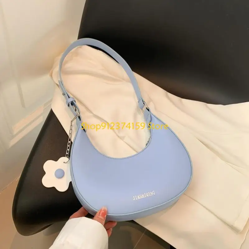 

G5AE Elegant PU Underarm Bags Shoulder Bag with Distinctive Half Moon Design