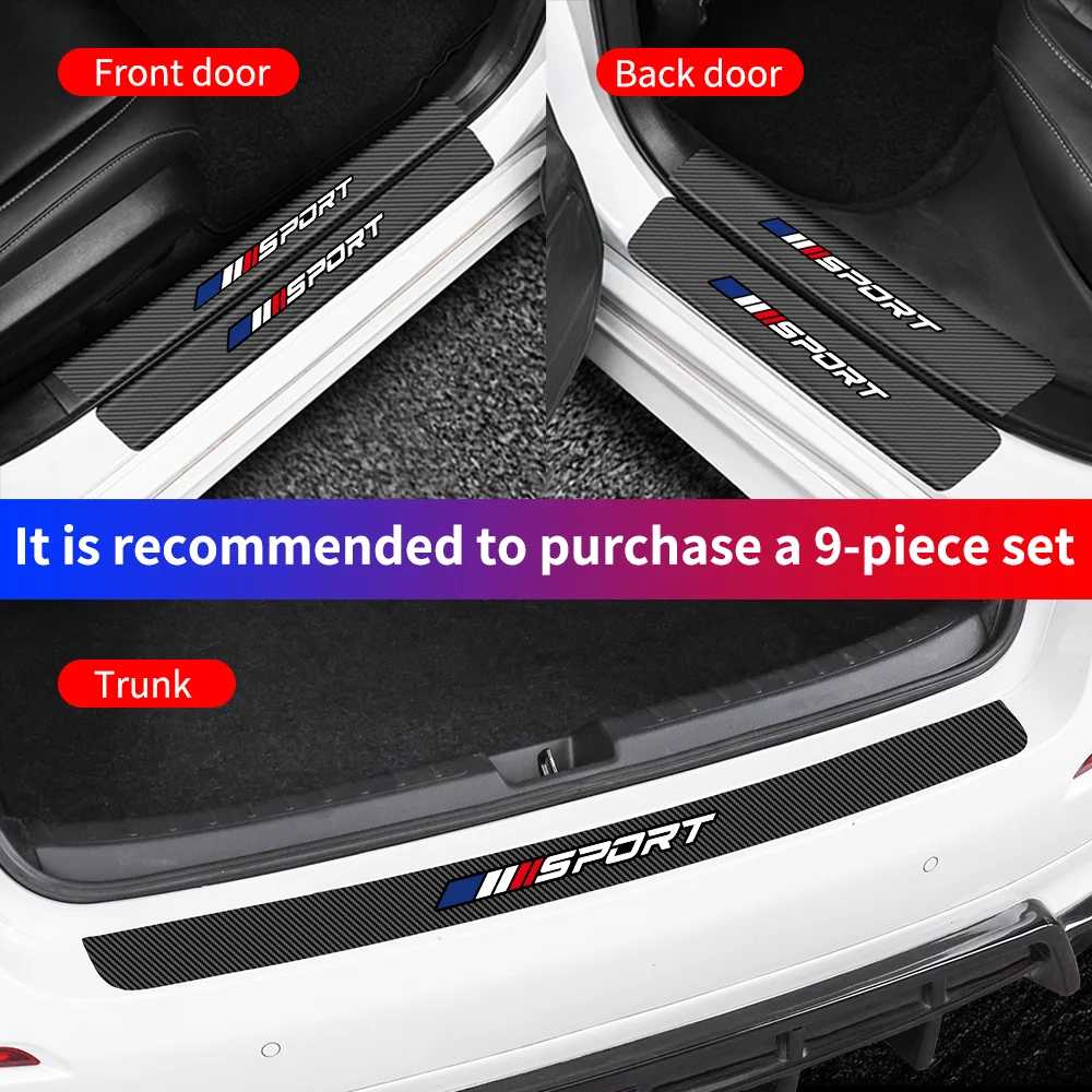 Sport Carbon Faser Auto Tür Sill Schwelle Stamm Stoßstange Schutz Aufkleber Für Peugeot 107 207 206 307 308 407 607 3008 5008 GT – Detail 8