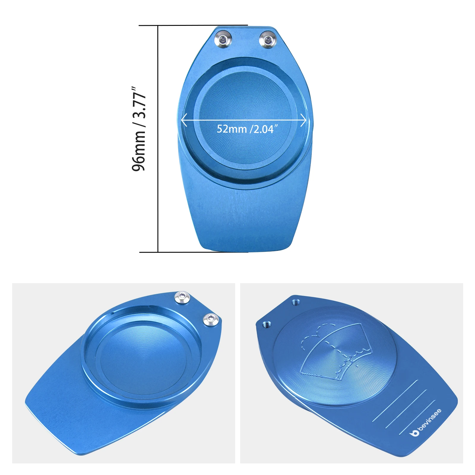 BEVINSEE Aluminium-Scheibenwaschflüssigkeitsbehälterdeckel für VW Golf 7/7.5 GTI/R, Passat B8, Audi A3/S3/RS3 8V/8Y TT/TTS – Detail 8