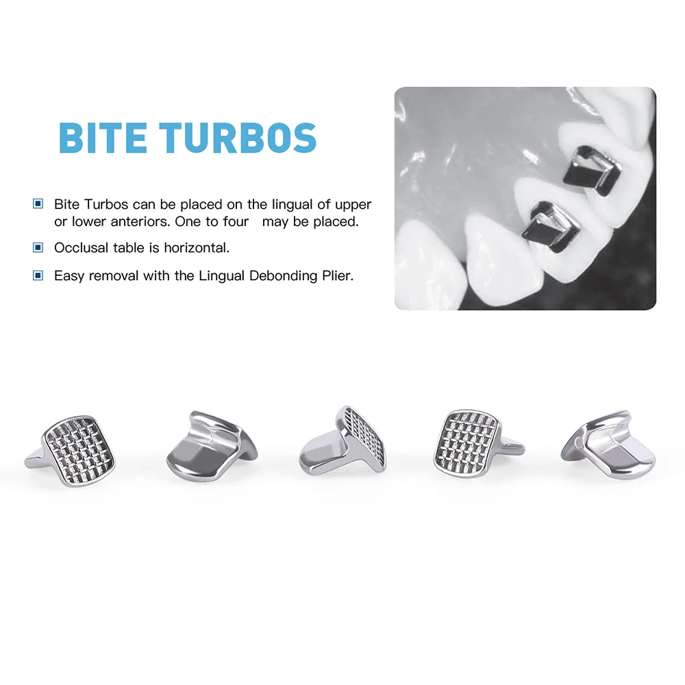 10 teile/paket AZDENT Dental Kieferorthopädische MIM Monoblock Biss Turbos Metall Biss Stopper Einzigen Flügel – Detail 1