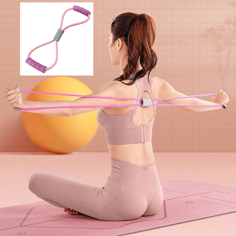 Yoga Stretch With TPE Fitness 8-Figure pull Open Shoulder Beauty Back 8-Figure Pulls Rope Training Chest Expander