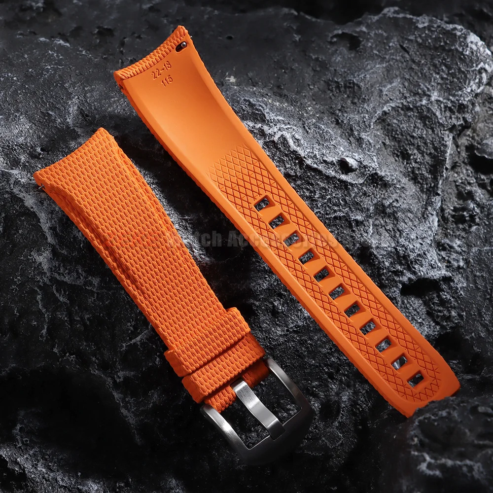 Gebogenes FKM-Gummi-Uhrenarmband mit Schnellverschluss für Omega, Rolex, Seiko, Longines, Tissot Armband 20mm 21/22mm – Detail 7