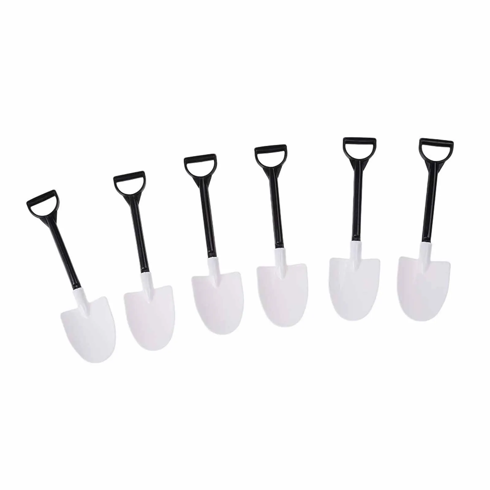 Party Disposable Shovel Spoon 50pcs Black White Ice Cream Ca