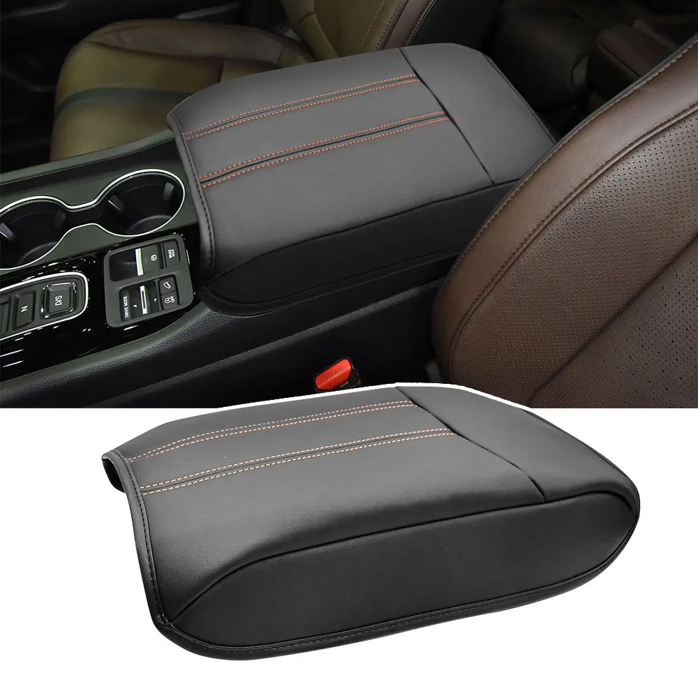 Car Center Console Cover For Honda Pilot 2023 2024 2025 Ridgeline/Passport Leather Car Armrest Pad Protector Lid Car Accessories