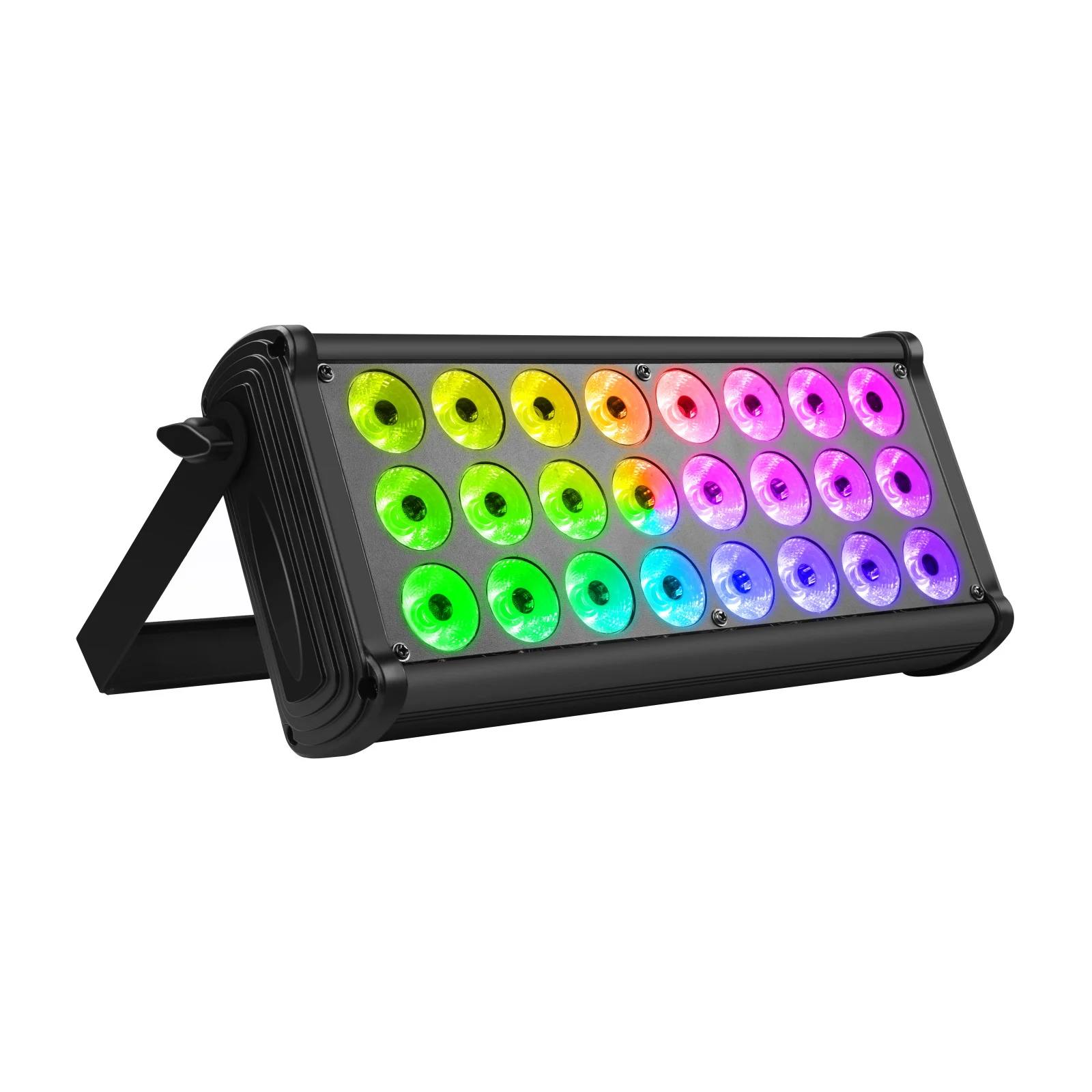 Fieryzeal 24 LED Wall Washer Light Outdoor Building Lighting Projection Exterior RGBW Rainbow Effect Highlight DMX Stage Light