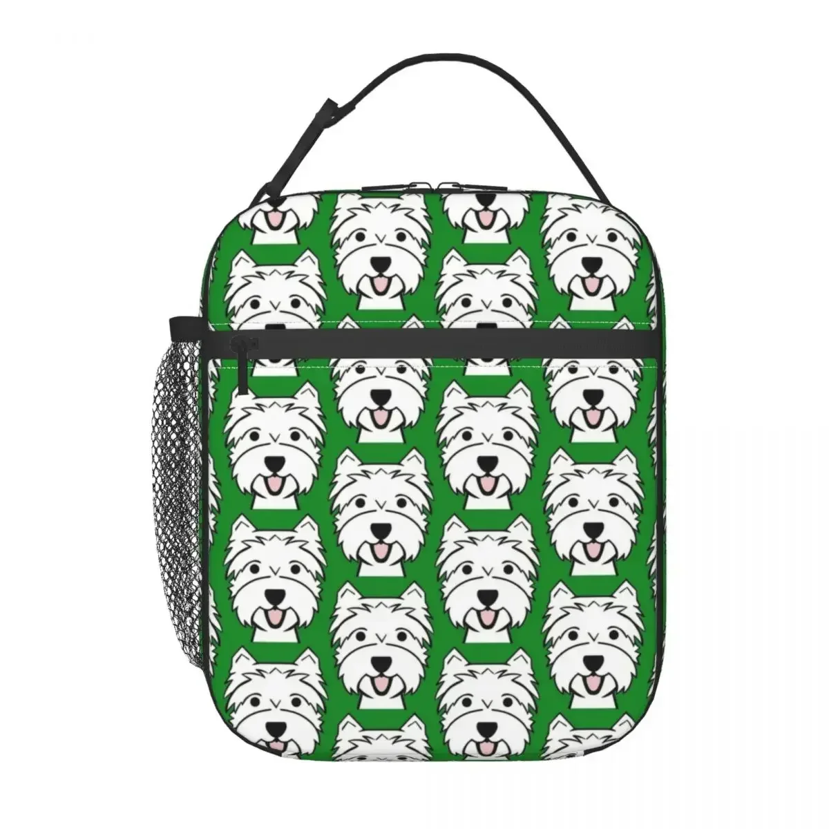 West Highland White Terrier Puppy Insulated Lunch Bag for Camp Travel Westie Dogs Leakproof Cooler Thermal Bento Box Women Kids