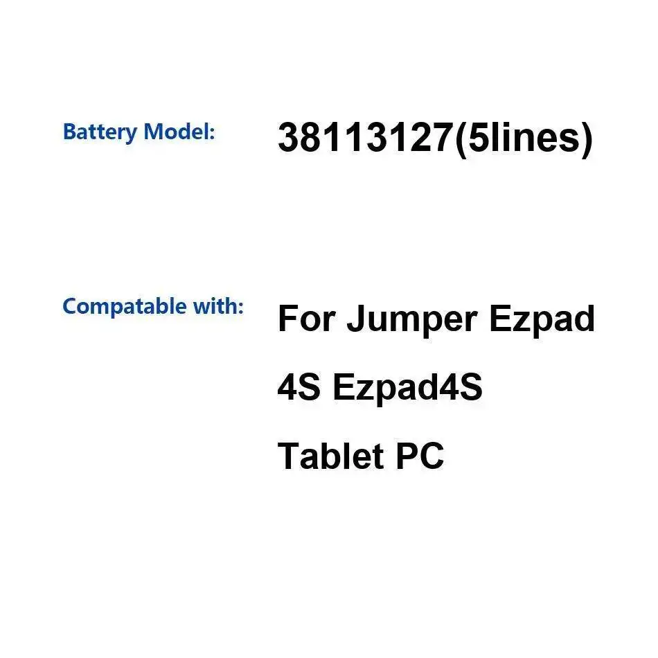 

Long-Lasting Performance 38113127 5Lines High Compatibility For Jumper Ezpad 4S Laptop 8000Mah Battery