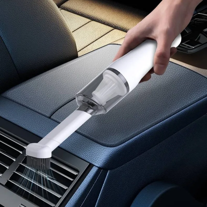 مكنسة كهربائية محمولة للسيارة، شفط قوي، شحن لاسلكي، بدون كيس، مناسبة للاستخدام المنزلي والسيارة