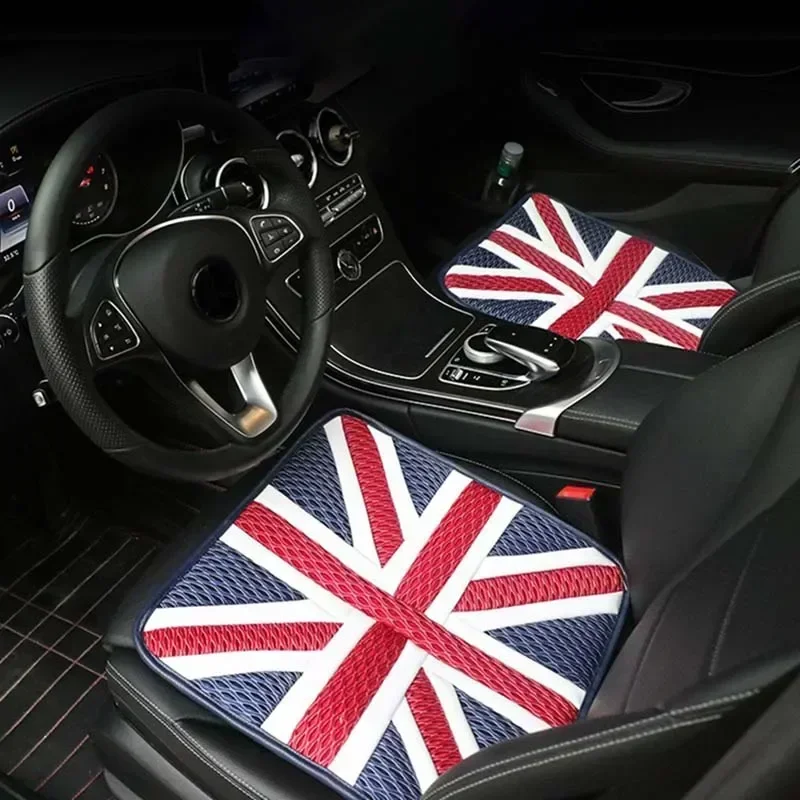 1pcs Union Jack PU Ice silk cushion Seat Cushion Covers Pad Car Styling For MINI Cooper JCW One  R55 R56 R58 R59 R60 R61 F54 F55