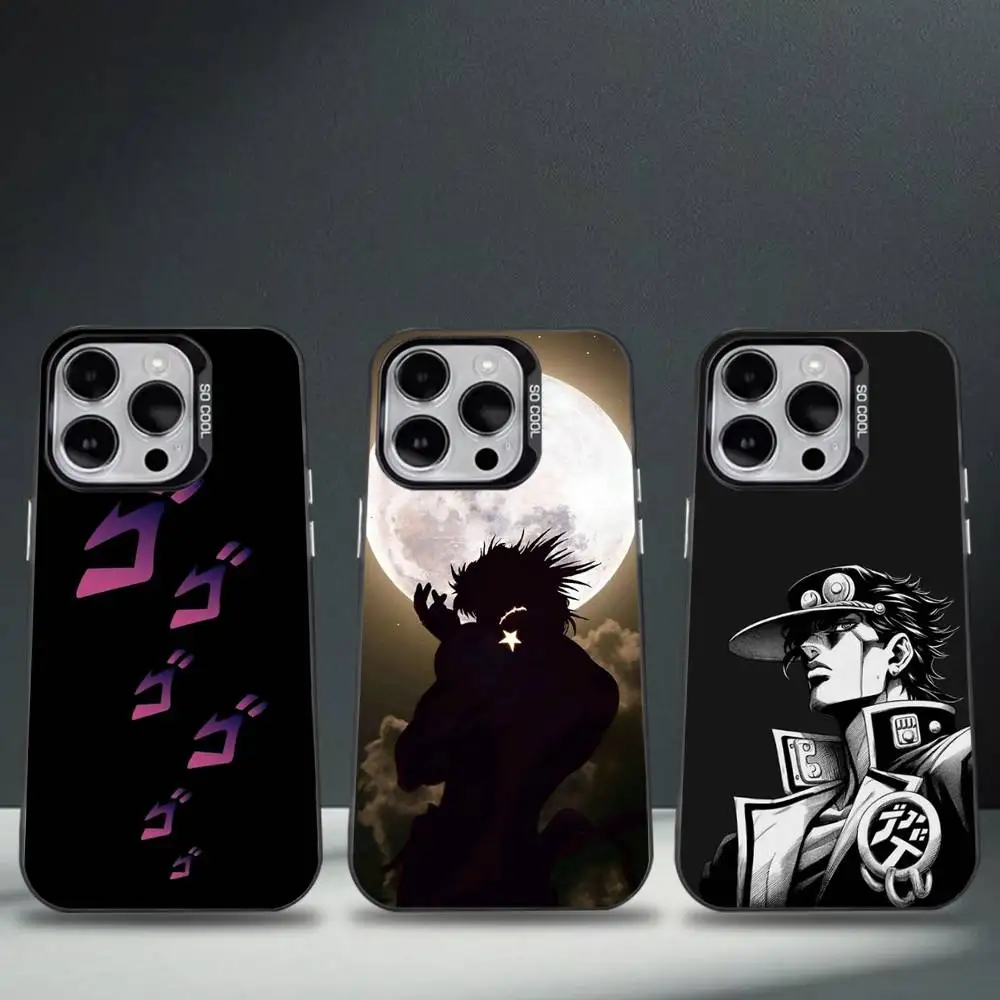 

JoJo Bizarre Adventure Phone Case For iPhone 16,15,14,13,12,11,8,7,Pro,Max,Plus,Mini,XS,SE Anti Fall Black Matte Hard