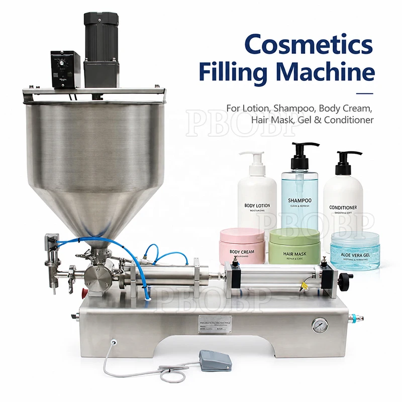 PBOBP Customized Filling Machine Thick Paste Liquid Adjuster With Mixer Heater Hopper Beverage Chemical Applications