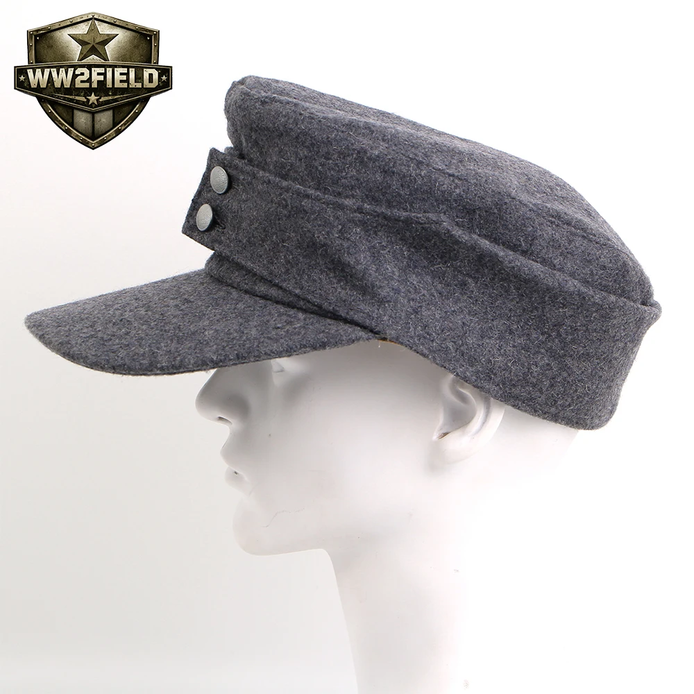German M43 Gray Wool Mountain Hat Pattern Buttons Silver Edged A53
