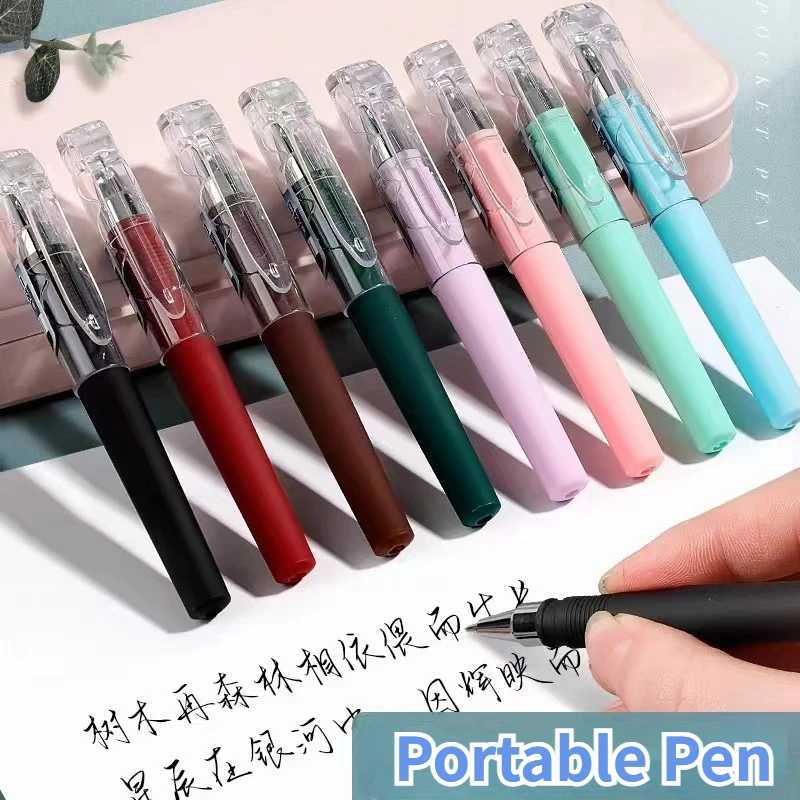 4pcs Pocket Pen Mini Gel Pen Pocket-size Portable Ballpoint Quick-drying Signature Pen Writing Tool School Office Stationery