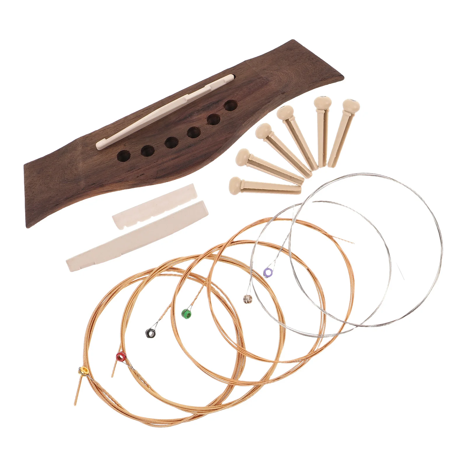 

1Set Acoustic Guitar Wooden Bridge Saddle Pins Replacement Kit Stable Tuning for Beginners Professional Guitar Repair