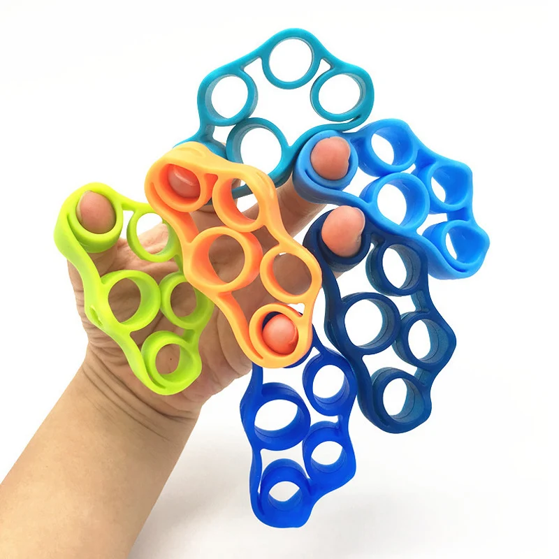 3PCS Hand Grip Strengthener Finger Exerciser Physical Therapy Bands Resistance Relaxing Toys For Anxiety Kids And Adults