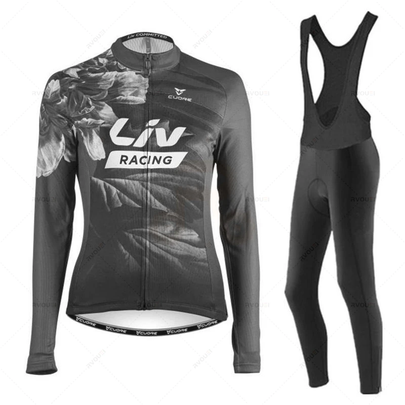 Liv-Cycling Jersey Set for Women, Bicycle Sportwear, MTB Maillot, Road Bike Uniform, Long Sleeve, Autumn Clothing