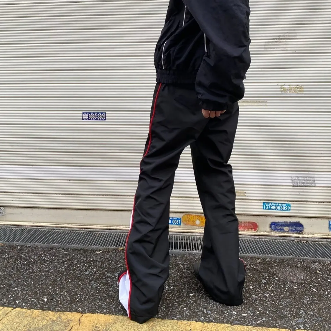 

Мужские функциональные брюки American Color Block для осени: свободные, прямые, широкие штанины, из полиэстера, для фитнеса и активного отдыха