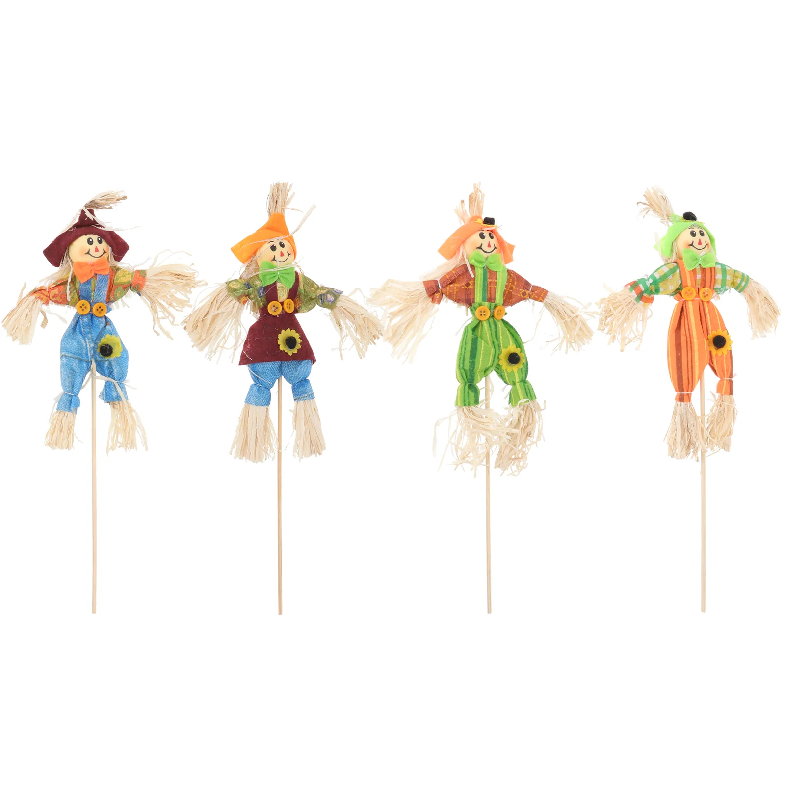 4 Pcs Fall Scarecrow Decor Indoor Autumn Thanksgiving Decoration Standing Halloween Prop