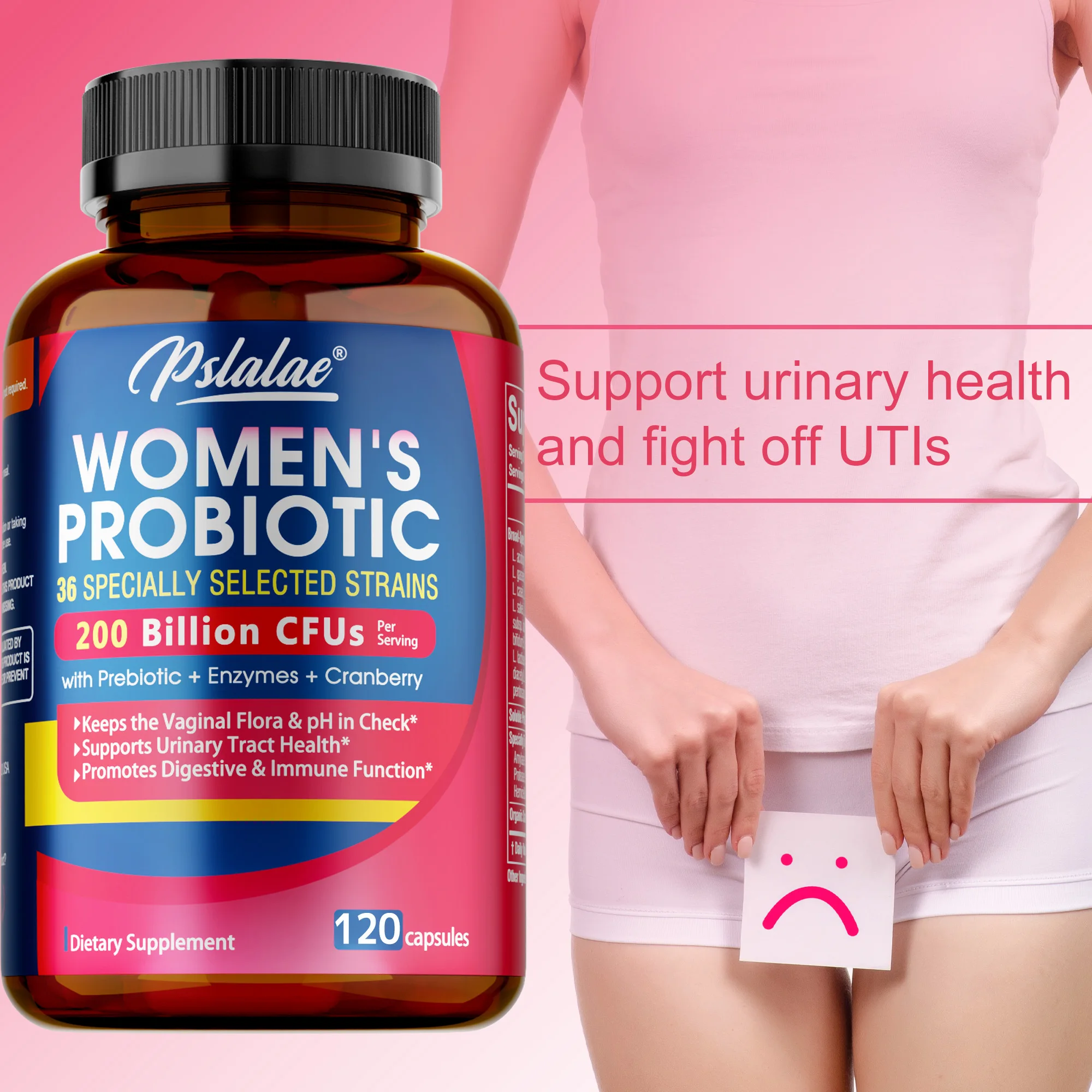 

Probiotics for Women - Promote Vaginal Health, Urinary Tract, Improved Digestion - with Prebiotics, Enzymes & Cranberry