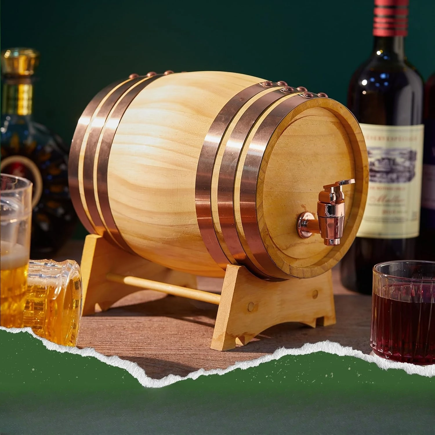 2'li Paket 2 Litrelik Ahşap Fı - Wine Beer Tequila incelemesi ve fiyatı