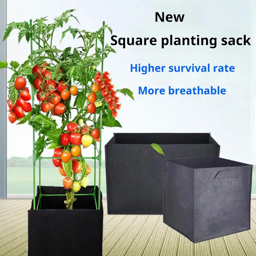 

Grow Bag for Tomatoes Square Plant Nursery Bag with Detachable Beams Tomato Cage for Vertical Climbing Plants Easy for Cucumber